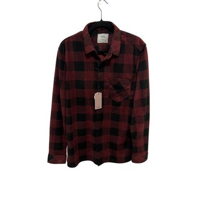 NWT Nomad by Craft + Flow Mens Polar Fleece flannel Buffalo Plaid Med.