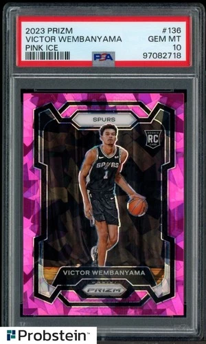 2023-24 Panini Pink Ice Prizm #136 Victor Wembanyama Spurs RC Rookie PSA 10
