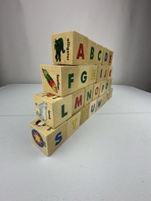 Melissa  Doug Wood Alphabet Blocks Color Upper  Lower Case w Words ABC's