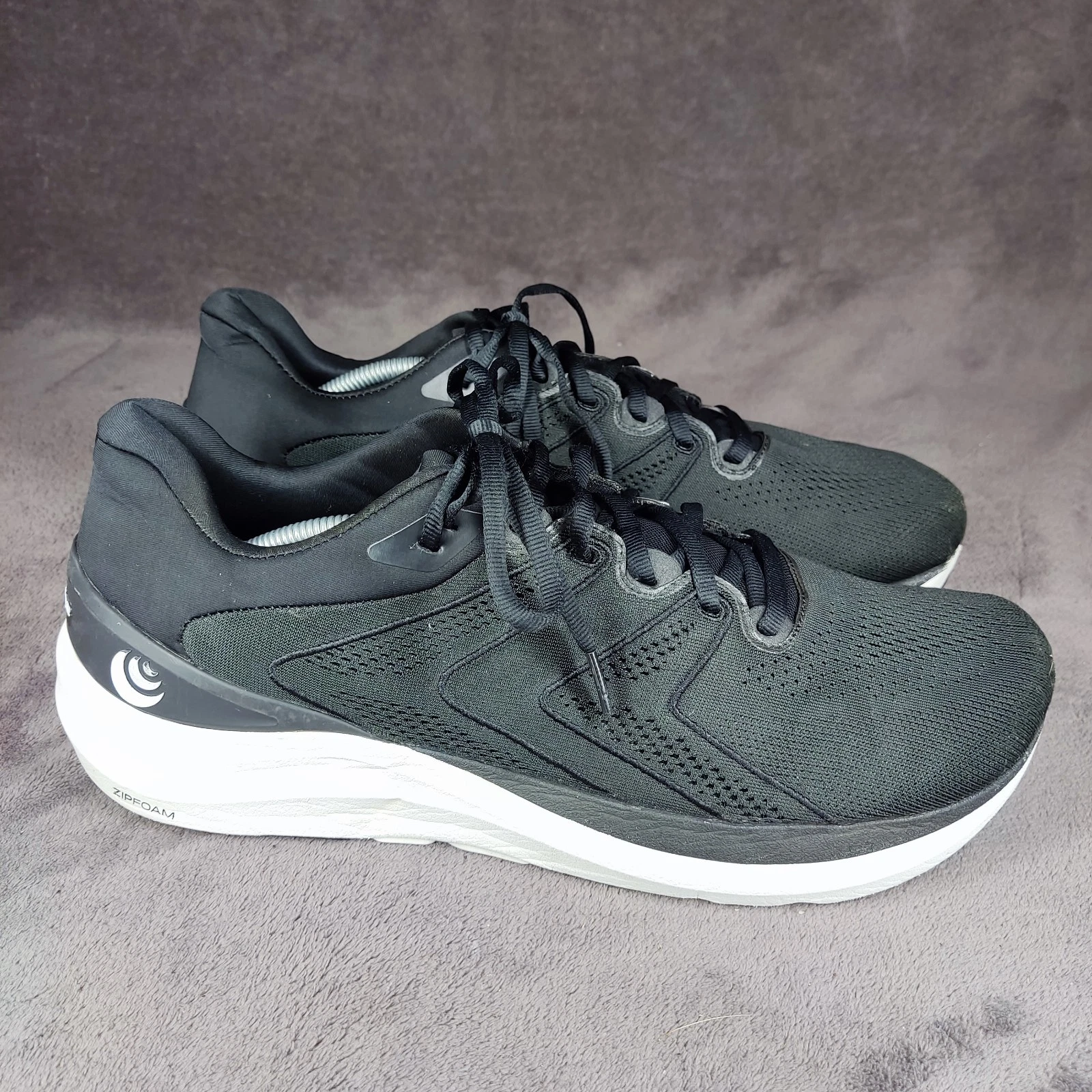 Topo Athletic Phantom 2 Mens Black Running Shoes 5MM Drop Zipfoam Size 12.5
