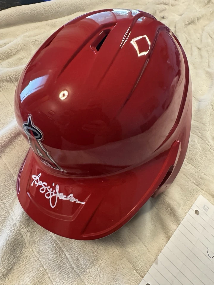 *Rare* Reggie Jackson Signed LA Angels Rep Baseball HELMET. Becket Cert. - Image 2 of 3