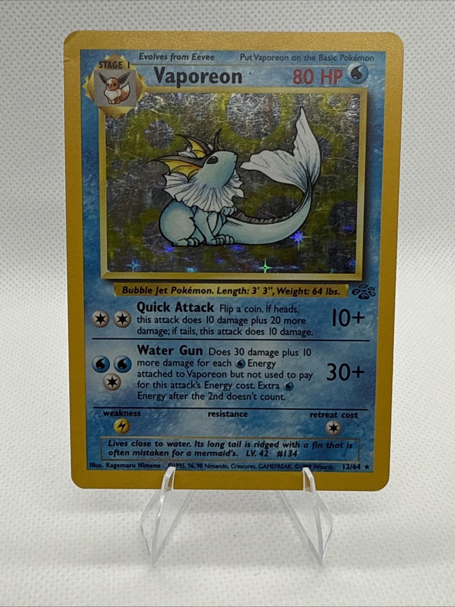 Pokémon TCG Vaporeon Jungle 12/64 Holo Unlimited Holo Rare