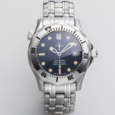 Omega Seamaster Professional 300M Men Quartz Navy Blue Vintage