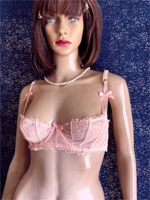 SUJETADOR BALCONETTE ENCAJE ROSA CON AROS TALLA UK 36 B Foto 2 de 4