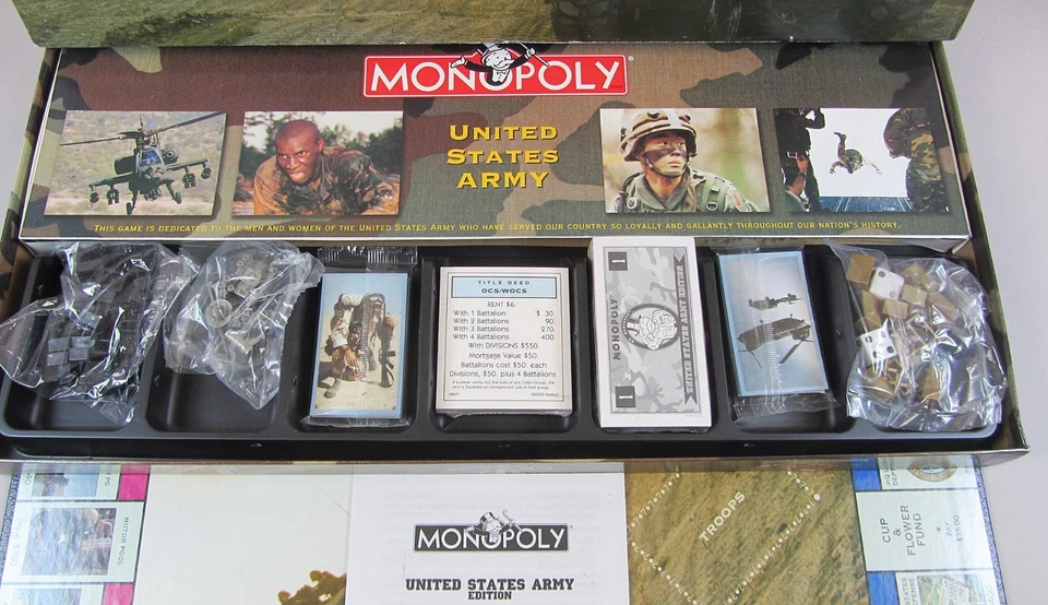 Monopoly United States Army Edition USA Monopoly Hasbro SEALED CONTENTS 2002 - Image 3 of 4