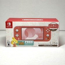 Nintendo Switch Lite Isabelle's Aloha Edition Coral Handheld Console CIB