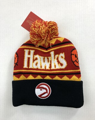 New Mitchell & Ness Atlanta Hawk Pom Beanie OSFA