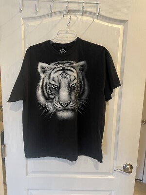 DOM Black White Tiger Head Graphic Size 2XL