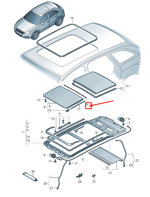 AUDI A6 Avant C7 Front Sunroof Glass Seal 4G9877297 NEW GENUINE | eBay