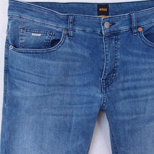 Mens HUGO BOSS DELAWARE Stretch Slim Straight Blue Jeans W36 L32 - Picture 2 of 7