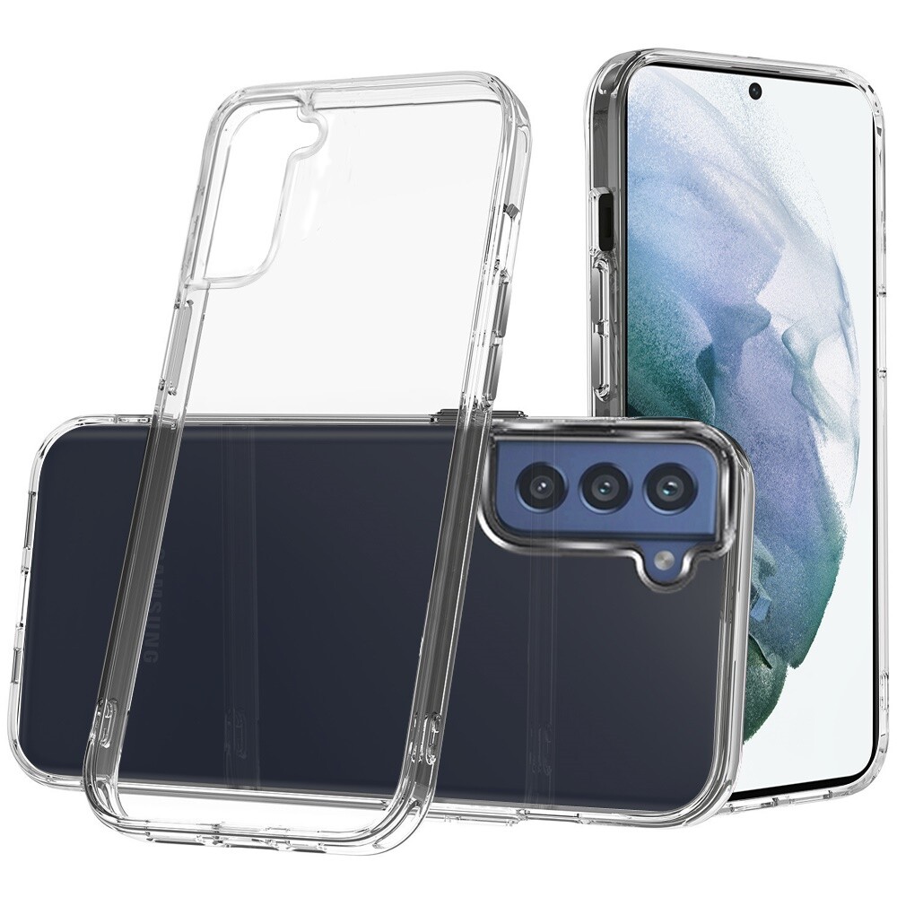 For Samsung Galaxy S21 Hybrid Clear Hard PC Back Gummy TPU Frame