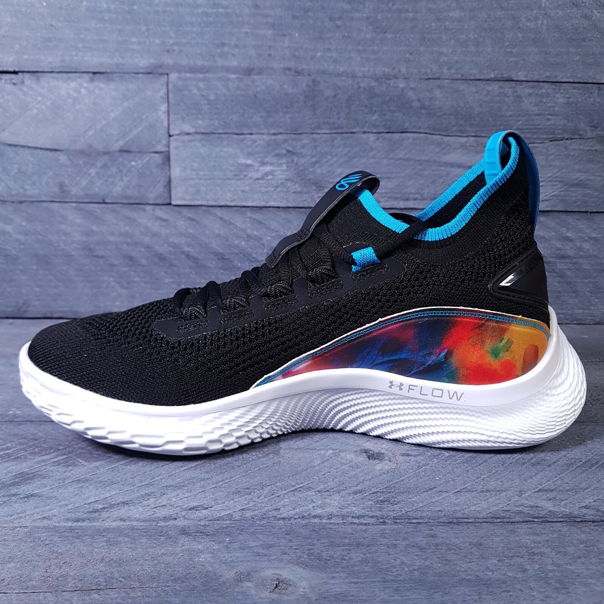 Under Armour Curry 8 Basketball Shoes Mens 8.5 Black Tie Dye Feel Good Flow Knit UNDER ARMOUR Curry 8 Feel Good Flow Tie Dye Basketball Shoes  main image 3