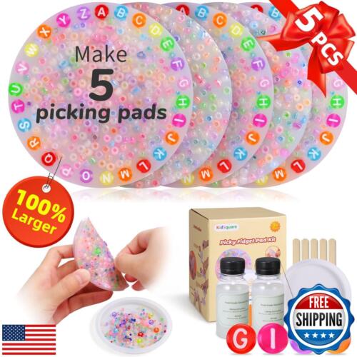 5 Pcs Picky Fidget Pads Kit, Skin Picking Fidget Toys, Sensory Picking Pad fo