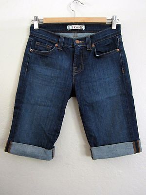 J Brand Denim Cuffed Jean Shorts Bermuda Knee Saturn 25 EUC