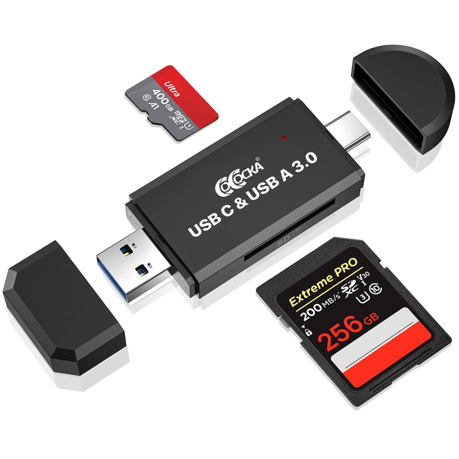COCOCKA USB 3.0 SD and USB C Flash Memory Card Reader Camera SD Card Adapter ...