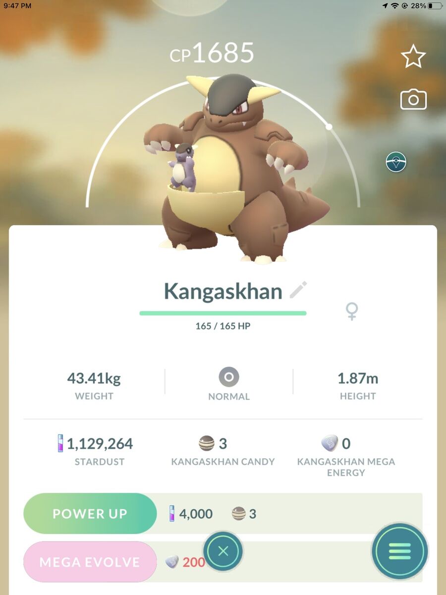 Shiny Kangaskhan Pokemon Trade Go