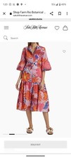 225$ Farm Botanical Print Belted Midi Dress M