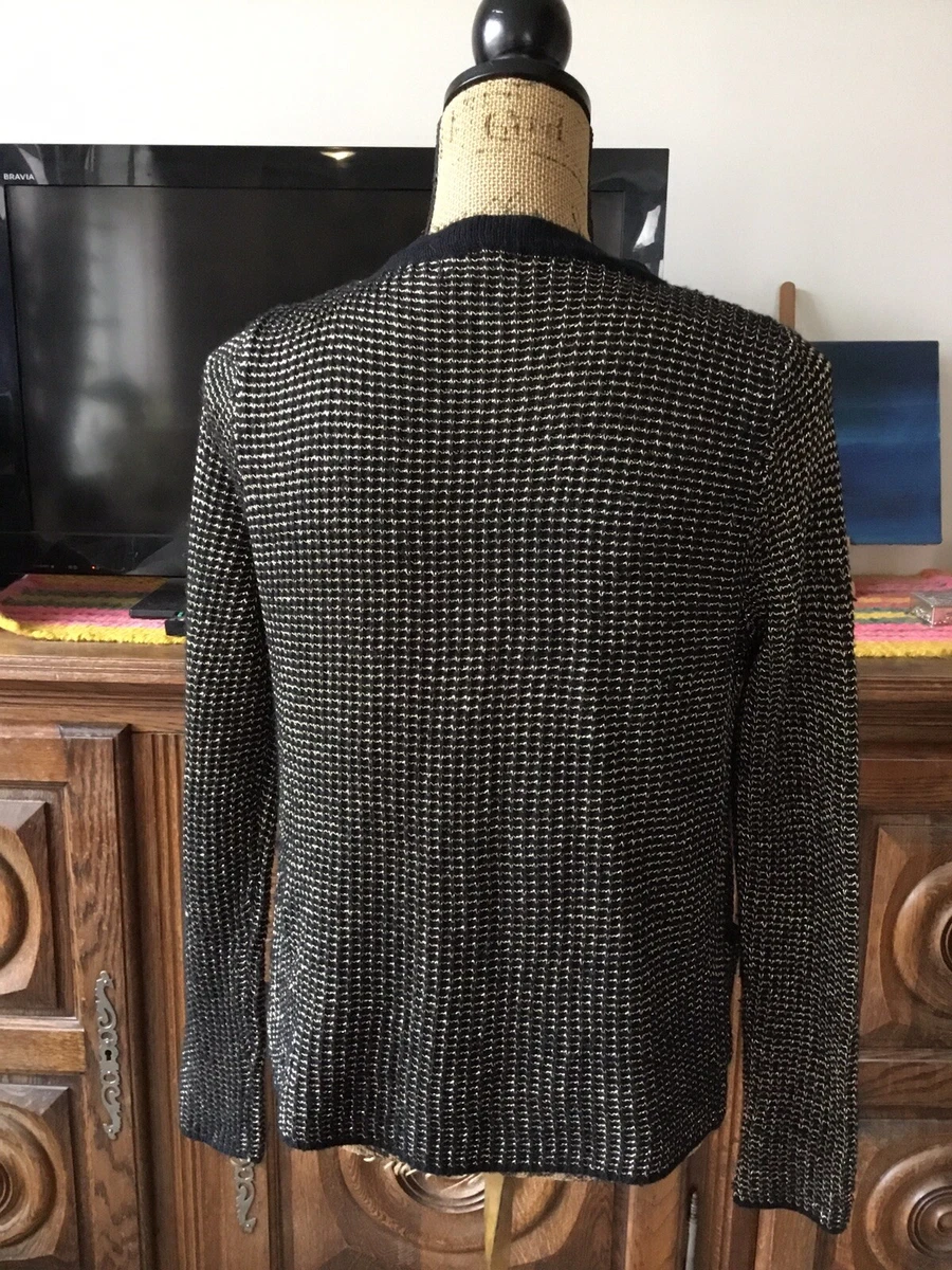 Gilet Zara Taille S 36 38 Polyester 2 Poches Couleur Noir Et Dor