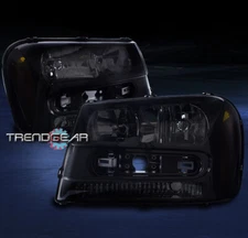 2002-2009 CHEVY TRAILBLAZER CRYSTAL REPLACEMENT STYLE HEADLIGHT LAMP BLACK/SMOKE