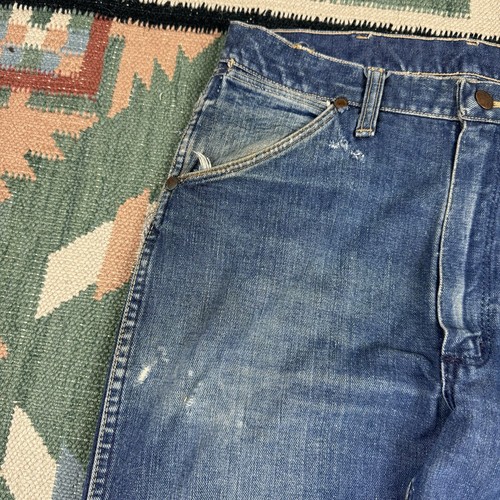 Vintage 60er Jahre Wrangler blaue Glocke 13 MWZ Denim Cowboy Jeans Größe 31x28 TROCKENFÄULE - Bild 2 von 15