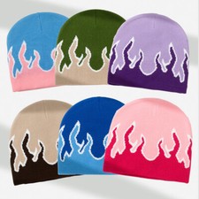 Winter Unisex Knitted Hip Hop Street Flame Pullover Hat Outdoor Cycling Warm Hat