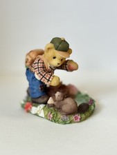 Cherished Teddies 1998 CAMERON Canadian Exclusive Hiker Bear W/Beaver Figurine