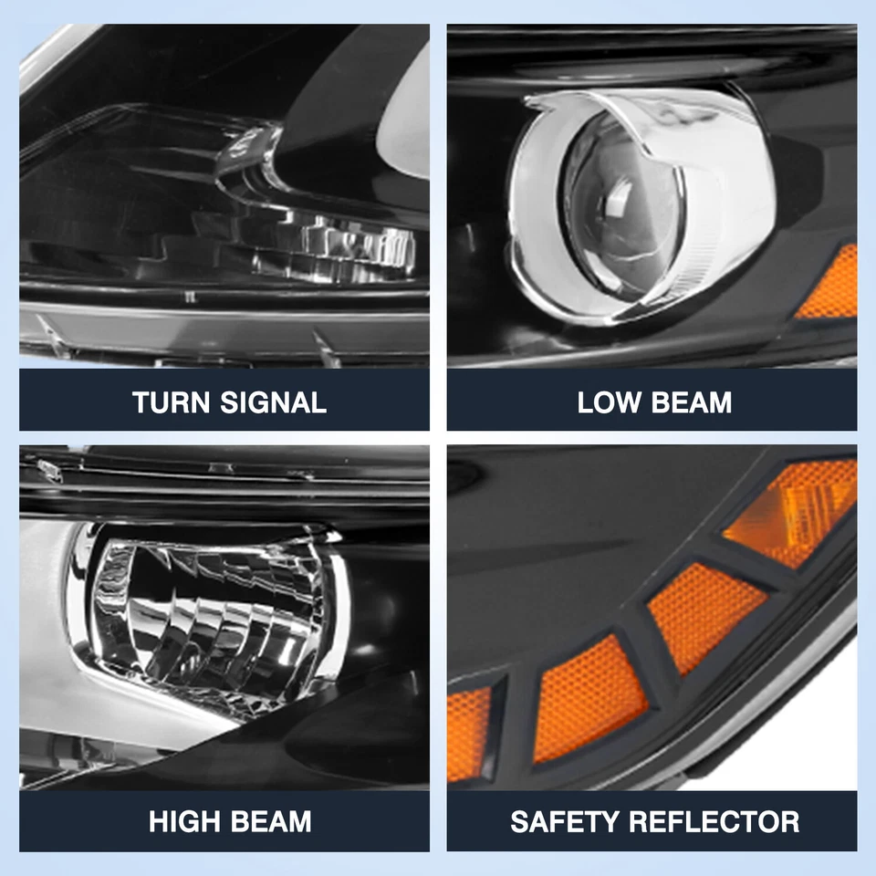 Пара черных заводских галогенных фар в сборе для KIA Optima 2011-2013 годов выпуска - Изображение 2 из 4