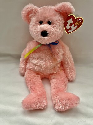 Ty Beanie Baby Sherbet Pink Bear November 26, 2001 /2002 Tush Tag