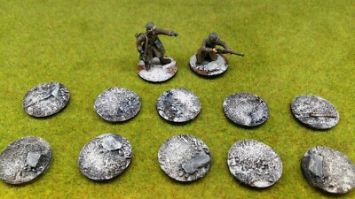 Unlackiert 25mm x 42 Winter Resin Basen Bolt Action Battle of the Bulge Starter