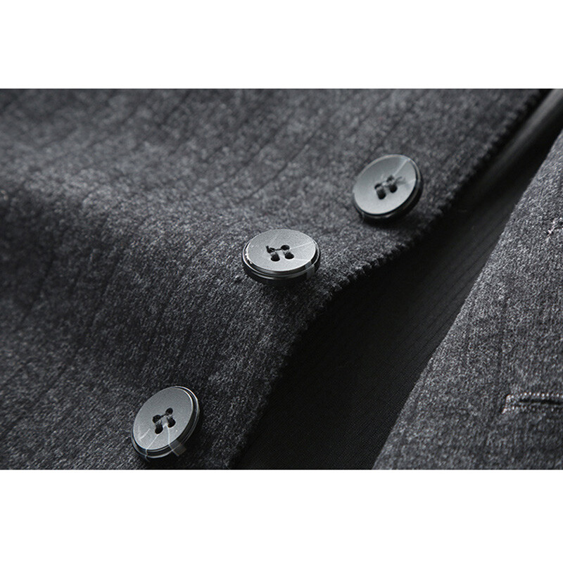 Mens Tweed Suit Blazer Jacket Coat Mandarin Collar Single Mens Tweed Suit Blazer Jacket Coat Mandarin Collar Single