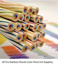 Pack of 12 Rainbow multicolor in one pencil FUN! NEW Shipping Included