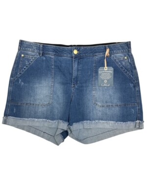 Democracy 20W Jean Shorts Blue Ab Solution High Rise Slimming Panels 5'' Inseam