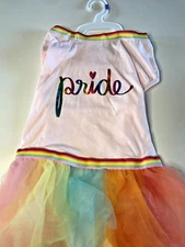 Gay Pride Rainbow Dog Costume Tutu Dress Pet Clothing LGBTQ You Are Loved XL