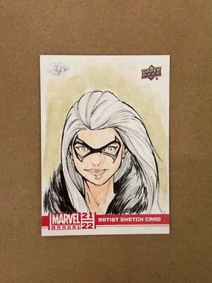 2021-22 Upper Deck Marvel Annual Sketch Card Black Cat By Salvador