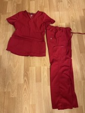 HH Works Helping Hands Womens MAGENTA Scrub Set EXTRA SMALL PETIT PANTS XS TOP