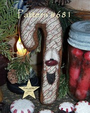 Patti's Ratties Primitive Christmas Candy Cane Orni 6" Doll Paper Pattern 681