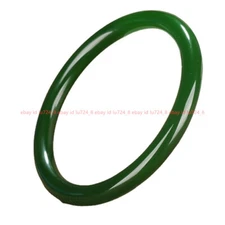 56mm-61mm Green 100% Natural JADE Jadeite Round Gemstone Beads Bangle Bracelet