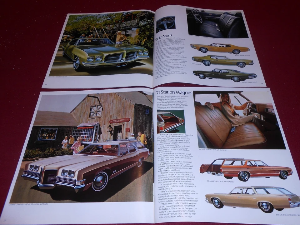 Pontiac Folleto GTO FIREBIRD 1971 GRAN PREMIO LEMANS CATALINA 24 p. '71 Catálogo Foto 4 de 4