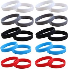 20 Pcs Rubber Bracelets for Men Women, Stretch Blank Silicone Wristbands