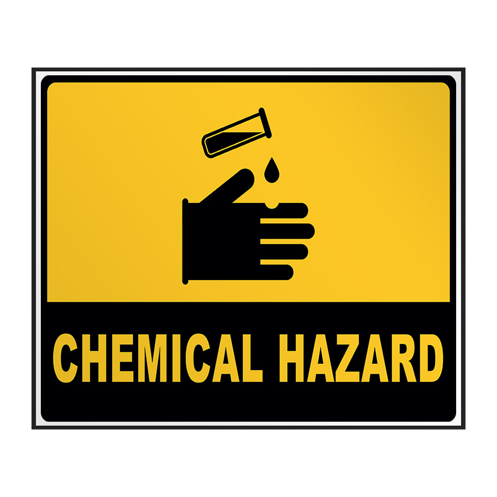 Industrial Decals Horizontal Vinyl Stickers Chemical Hazard Acid Sign Facility