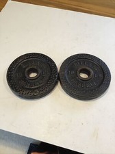 Lot of 2 Billard 10lb Weight Plates 1  Standard Cast Iron Blank Side 20lbs Total