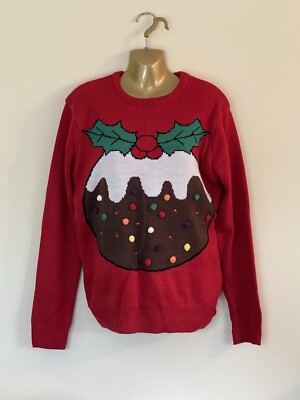 Mens Medium Novelty Light Up Flashing Knitted Christmas Jumper Christmas  UK - Main Image