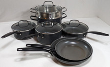 Greenpan New York Pro 11-Piece Ceramic Cookware Set - 6 Pans 4 Lids  Steamer