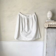 40 w Antique skirt petticoat textile white washed cotton heavy weight Edwardian