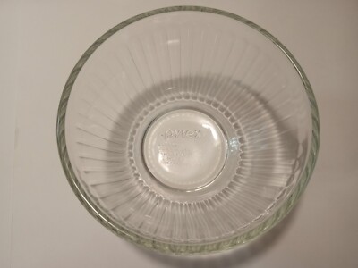 Vintage Pyrex 7401-S Ribbed Clear Glass 3-Cup Nesting Mixing Bowl 5 3/4 ...