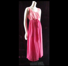 Vintage 1950s Rogers Cool Pink Nylon Nightgown Gown Lingerie S 32 L200
