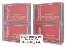 Set of 2 Clear Plastic Wallet Inserts 3-5/8" x 5" for Credit Card Holder Hipster