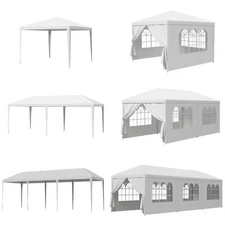 10' 20' 30' White Outdoor Wedding Party Tent Patio Gazebo Canopy with Side Wall