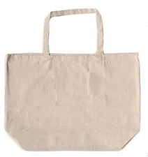 10 Wholesale 24"x17"x7"  Natural Cotton Twill Tote Bags - Free Shipping