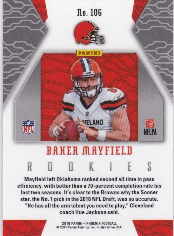BAKER MAYFIELD ROOKIE CARD 2018 Phoenix Football RC Browns TAMPA BAY BUCS! - Image 2 of 2